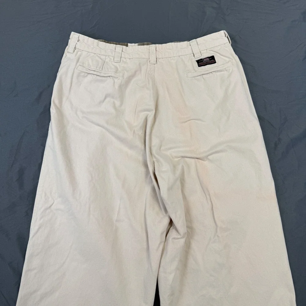 Vintage Colo Wear America Mens Relaxed Fit Khaki Pants Cotton 38x30 Wide Leg